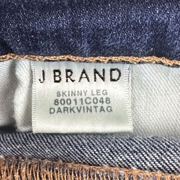 J Brand Jeans Womens 28 Blue Dark Vintage Wash Skinny Leg Stretch Denim Preppy - Picture 14 of 15